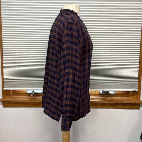 Rails Andi Navy Olive Fuchsia Plaid Button Down Long Sleeve Soft Flannel Shirt - Picture 8 of 13